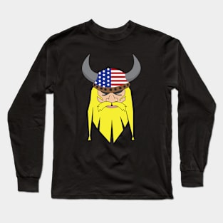 Cool american flag viking design USA flag Long Sleeve T-Shirt